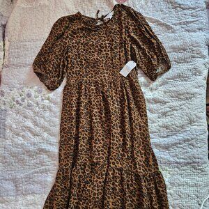 NWT Time and Tru Cheetah Print Maxi Dress Size Small